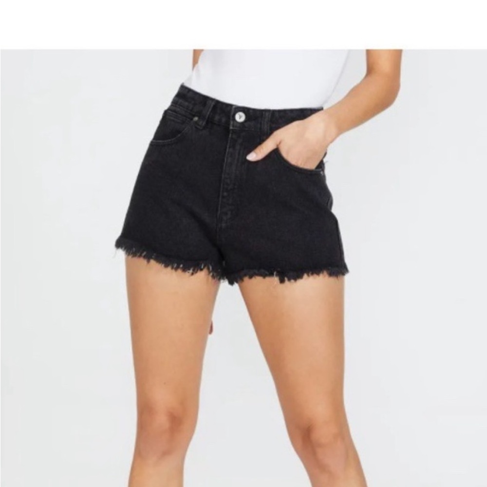 Abrand Jeans Black High-Rise Denim Shorts size 28